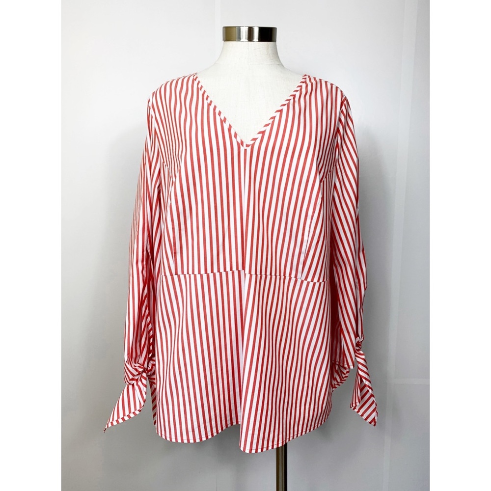 Universal Standard for J.Crew Red & White Top
